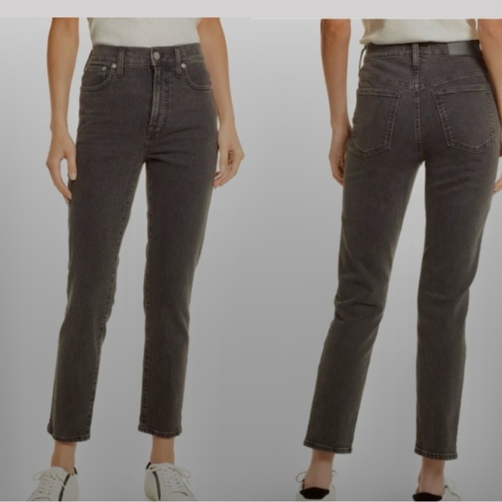 Madewell the perfect vintage high rise tapered jean light black lunar wash 26